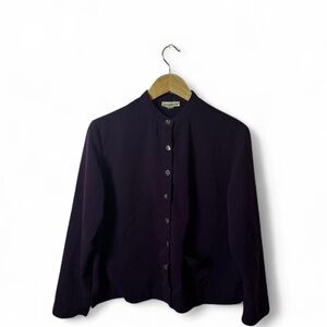 Vintage TravelSmith Purple Button-Up Blouse Size M